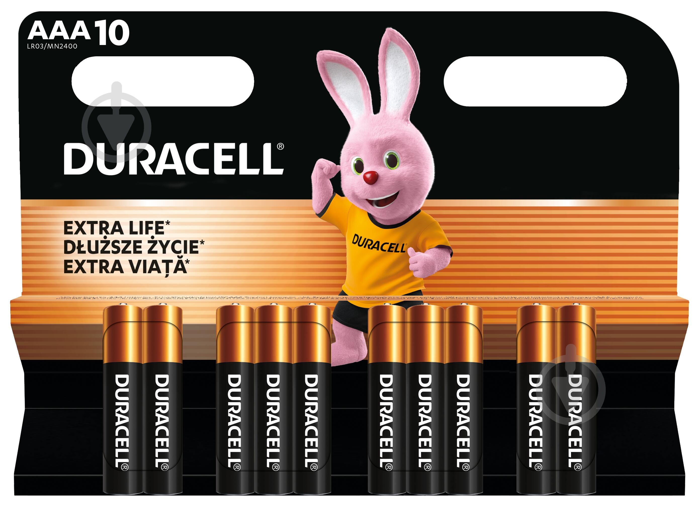 Батарейки щелочные Duracell AAA (мизинчиковые) 10 шт. - фото 2