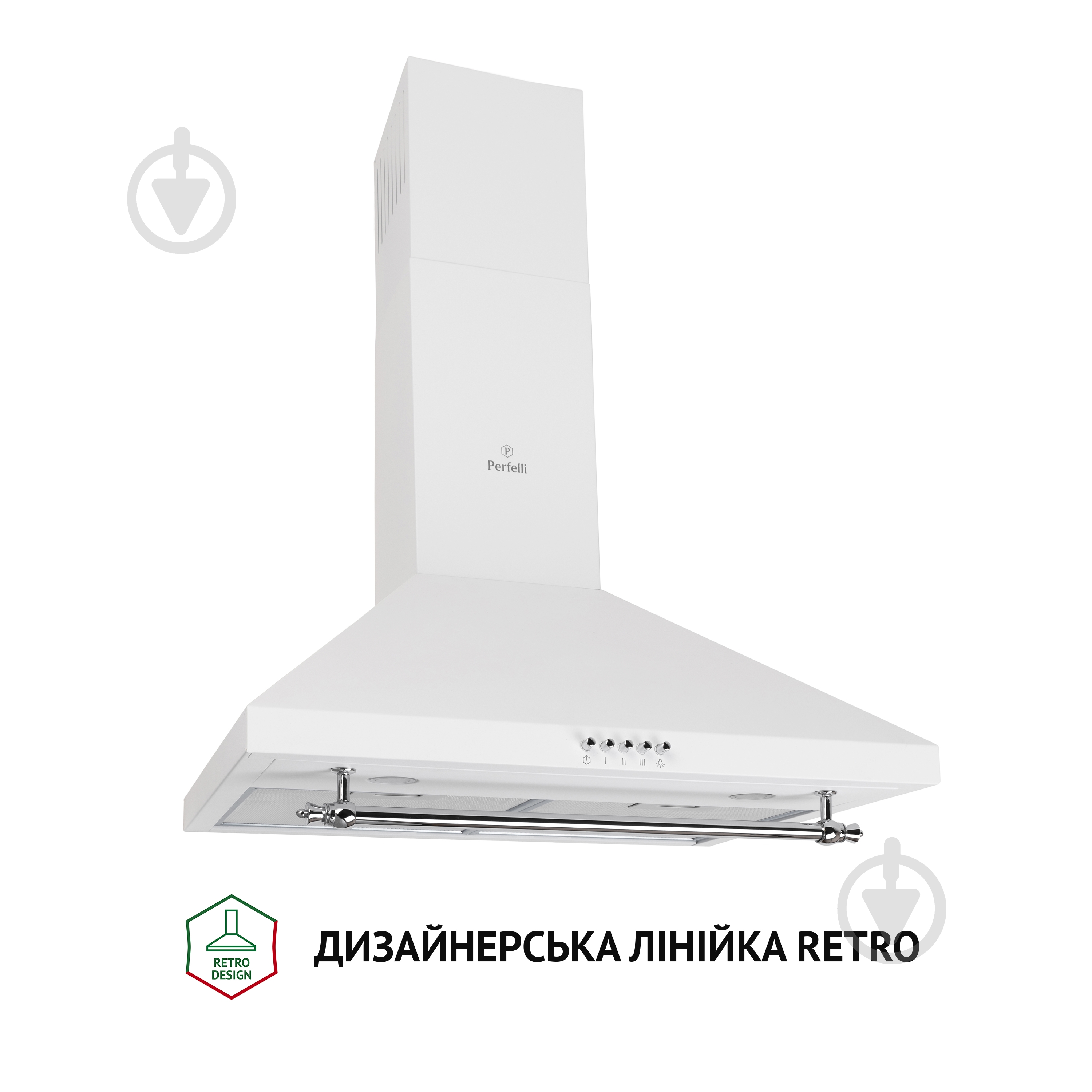 Вытяжка Perfelli K 6432 WH 850 LED RETRO - фото 2 Вытяжка Perfelli K 6432 WH 850 LED RETRO - фото 2