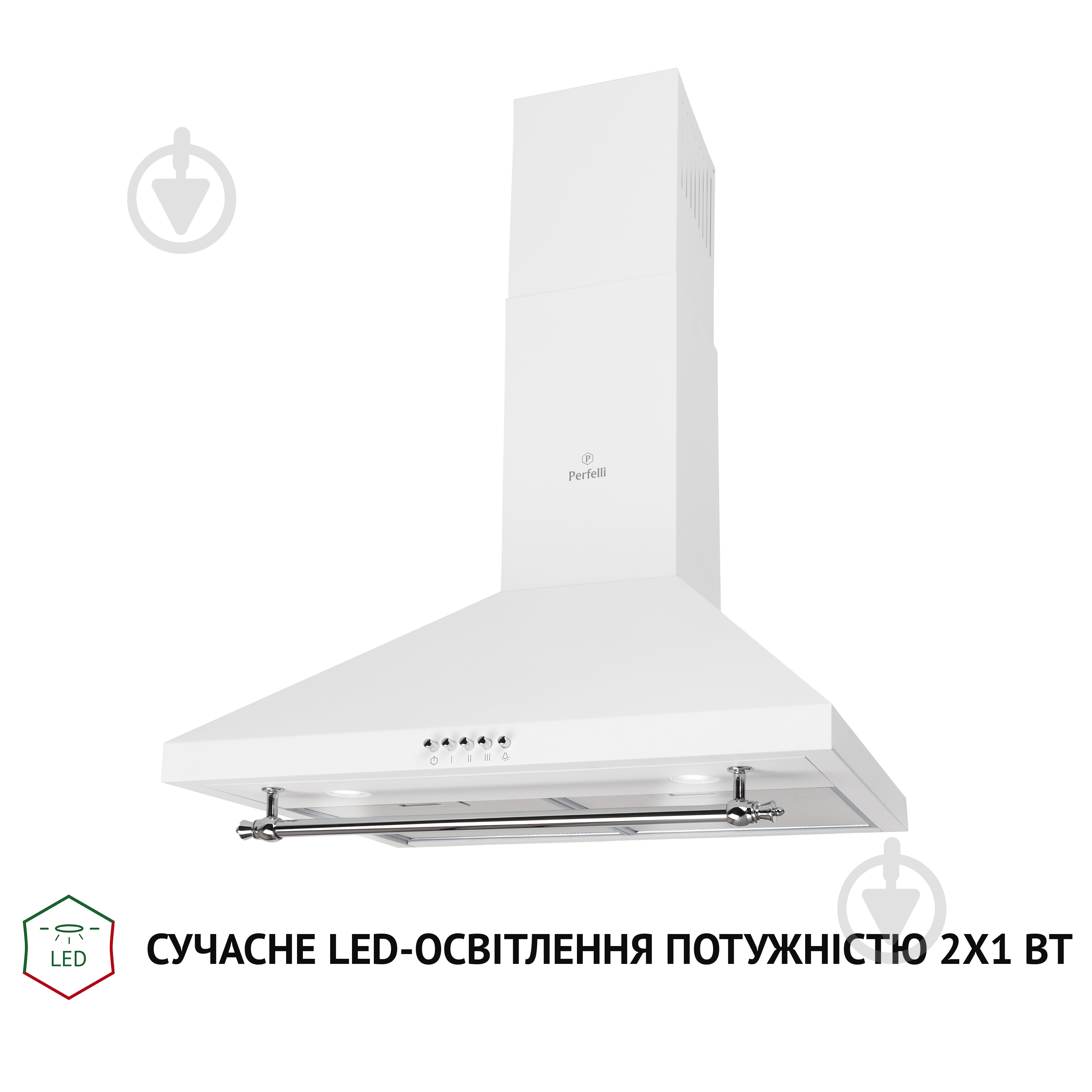 Вытяжка Perfelli K 6432 WH 850 LED RETRO - фото 3 Вытяжка Perfelli K 6432 WH 850 LED RETRO - фото 3