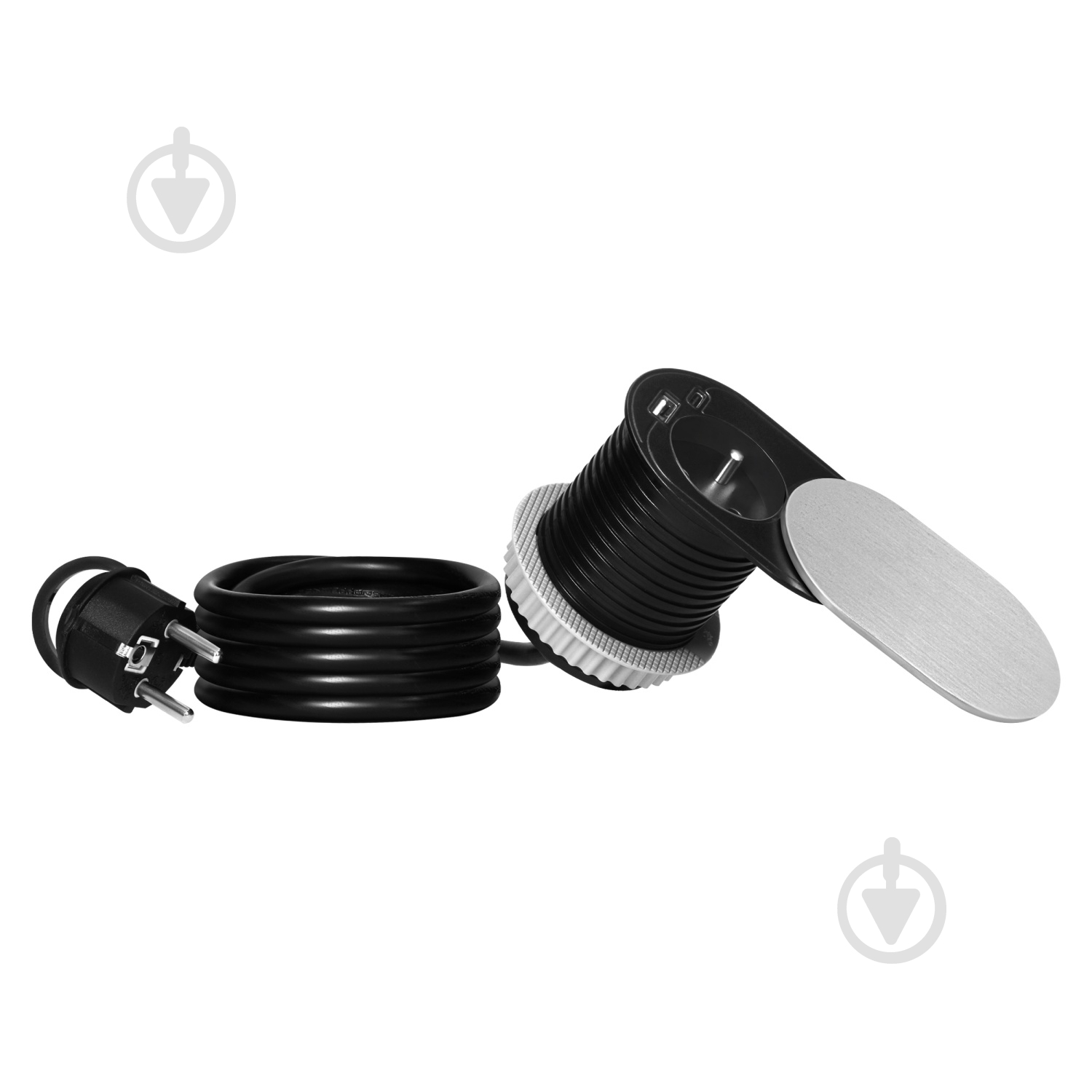 Розетка з кришкою побутова + USB + Type C із заземленням IP20 сірий OR-GM-9042(GS)/G - фото 5