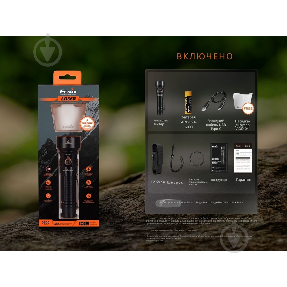 Фонарь ручной Fenix 3600 Lm [019] Black LD36RB - фото 4