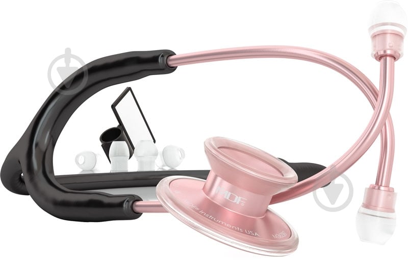 Стетоскоп MDF з подвійною голівкою Acoustica, рожеве золото, чорний 747XPRG-11 - фото 1 Стетоскоп MDF з подвійною голівкою Acoustica, рожеве золото, чорний 747XPRG-11 - фото 1