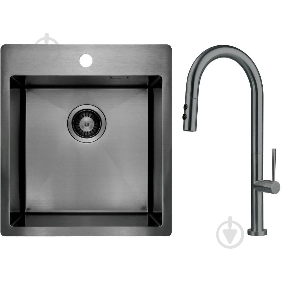 Мойка для кухни + смеситель Deante Olfato титан (ZPOED10A) - фото 1 Мойка для кухни + смеситель Deante Olfato титан (ZPOED10A) - фото 1