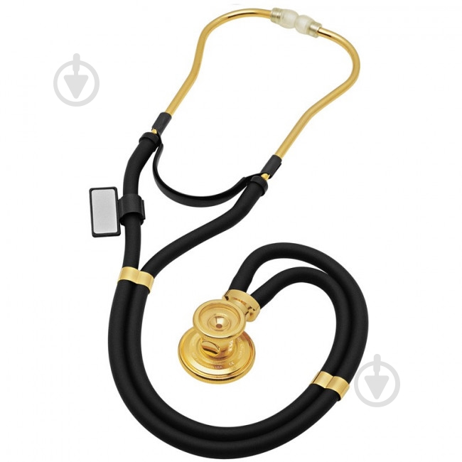 Стетоскоп MDF з подвійною голівкою, Золотий 22К, Sprague Rappaport, чорний 767К - фото 1