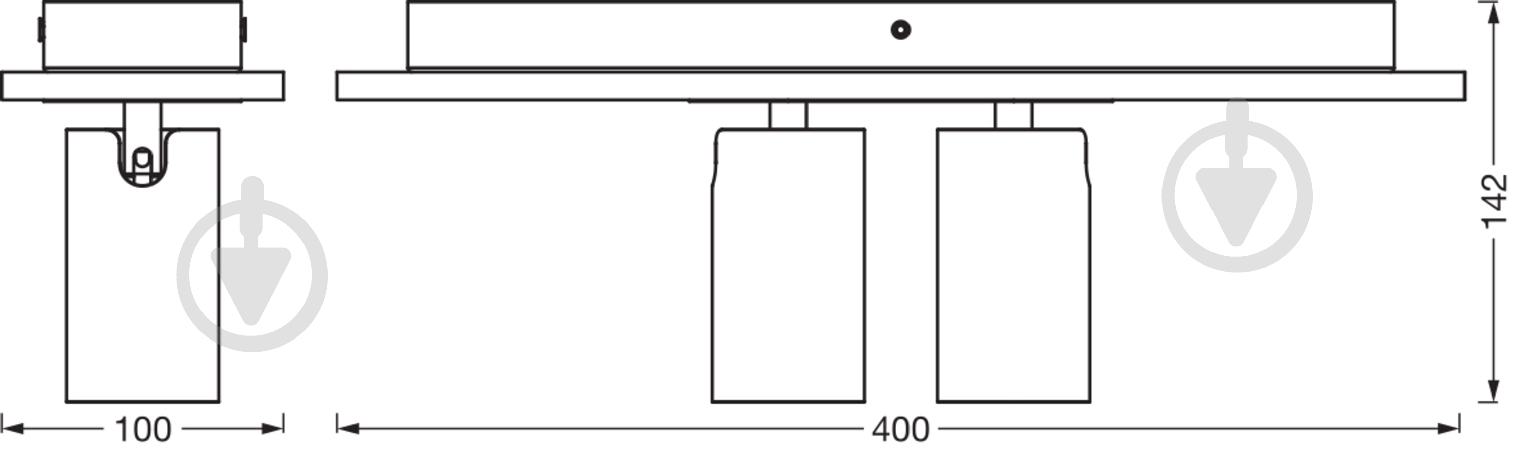 Спот Ledvance Mercury 2x3,4 Вт GU10 черный - фото 8