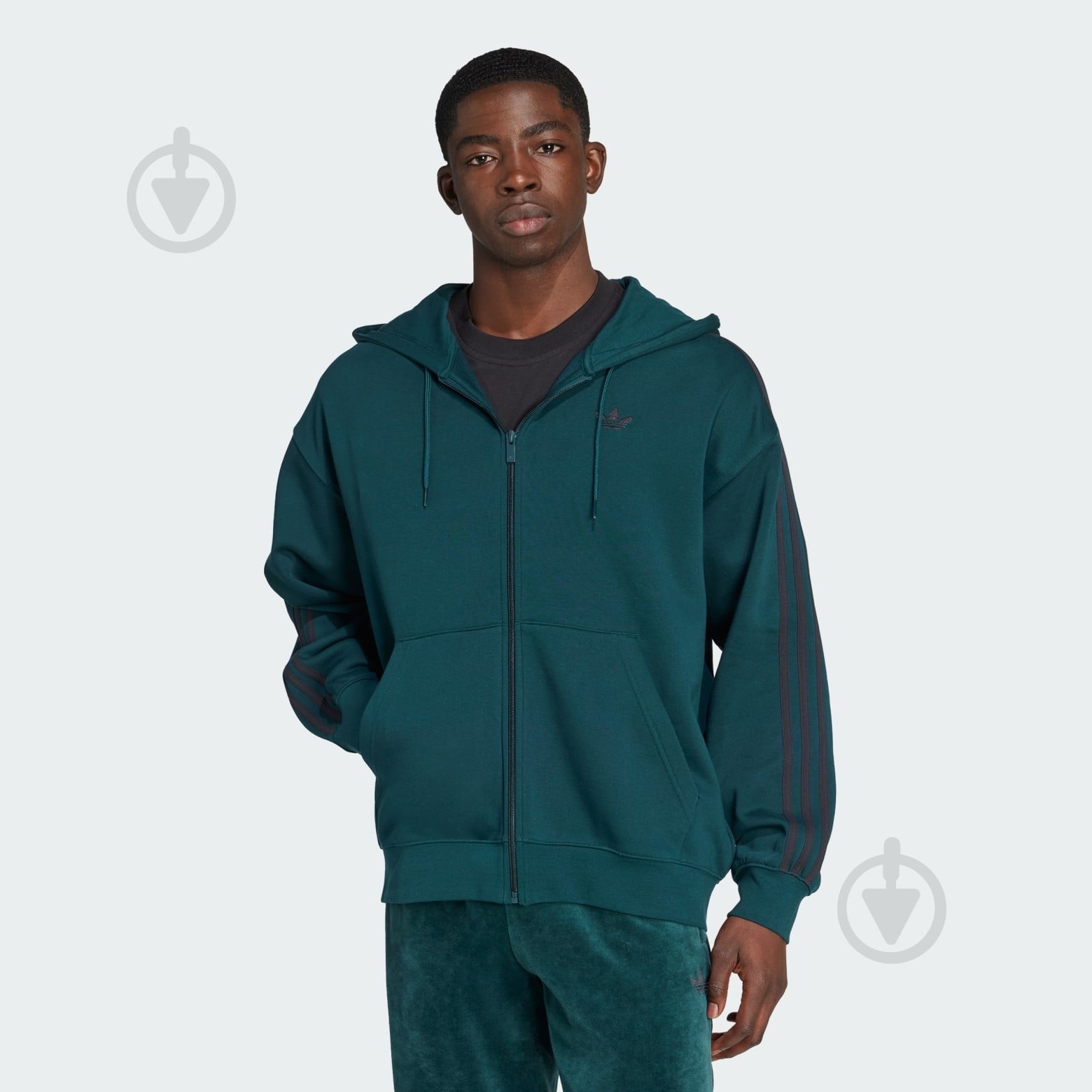ᐉ Джемпер Adidas BAGGY FZ HOODIE JX1549 р.M зелений • Краща ціна