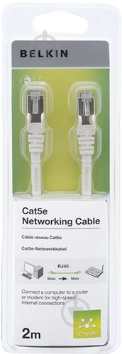 Патч-корд Belkin STP 5е RJ 45 2 м (A3L791cp02MWHHS) - фото 1 Патч-корд Belkin STP 5е RJ 45 2 м (A3L791cp02MWHHS) - фото 1