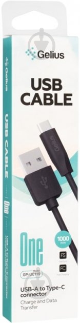 Кабель Gelius One GP-UC119 Type-C 1 м черный - фото 2