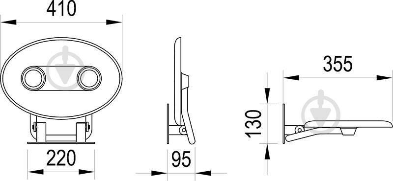 Сиденье для душа Ravak Ovo P II opal - фото 3