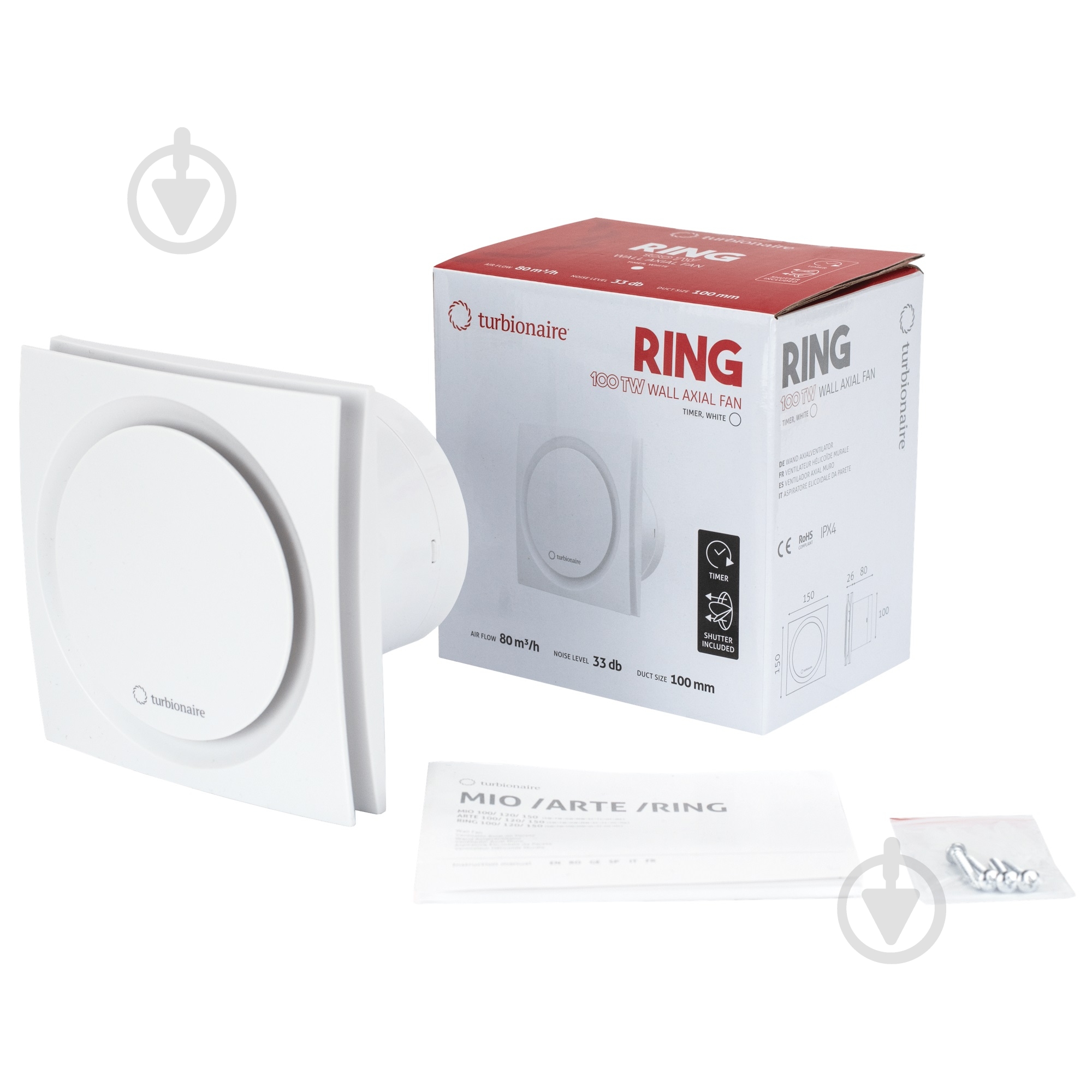 Вытяжной вентилятор Turbionaire RING100TW - фото 5 Вытяжной вентилятор Turbionaire RING100TW - фото 5
