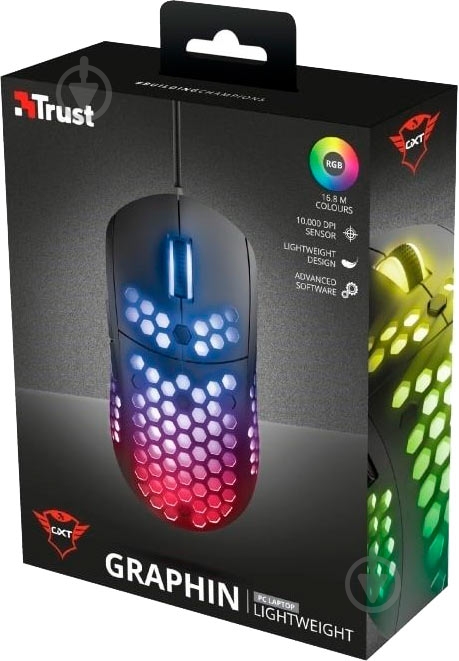 Мышь Trust GXT 960 Graphin Ultra-lightweight Gaming USB black black (23758) - фото 6