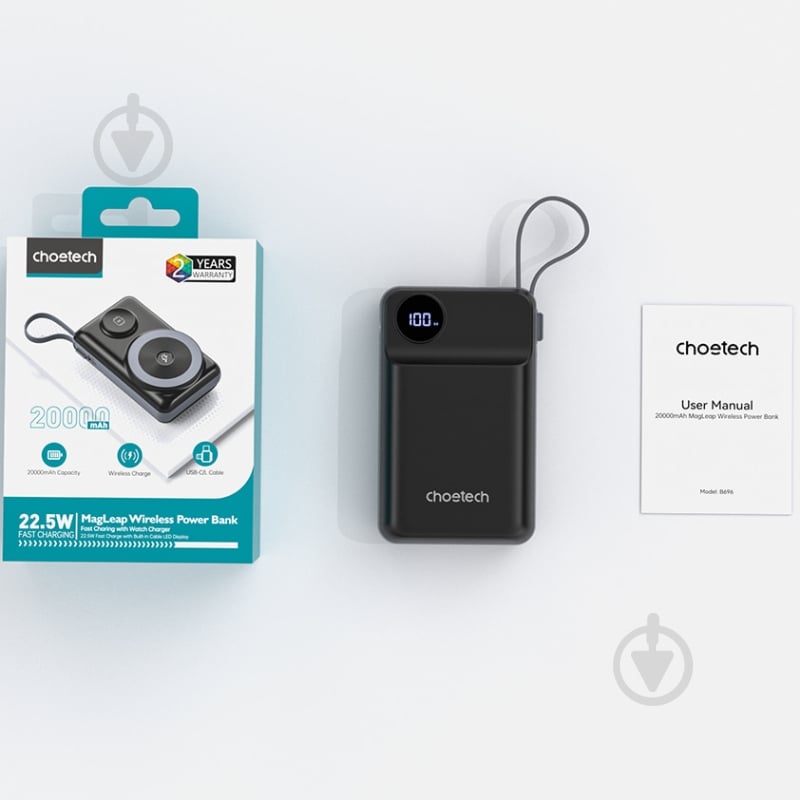 Повербанк Choetech B696-BK 20000 mAh black (B696-BK) - фото 3