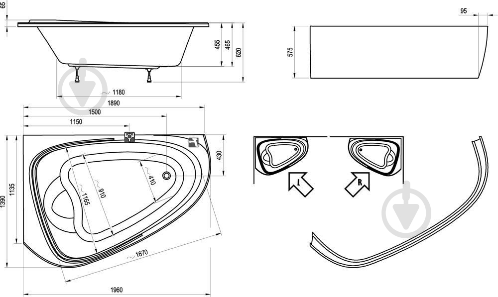 Панель для ванны фронтальная Ravak LoveStory II L CZ75100A00 - фото 3 Панель для ванны фронтальная Ravak LoveStory II L CZ75100A00 - фото 3