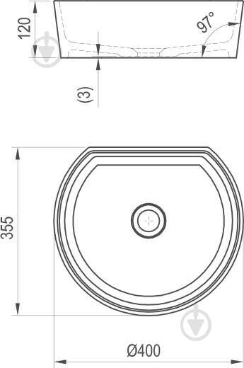 Умывальник-чаша Ravak MOON 1C - фото 3