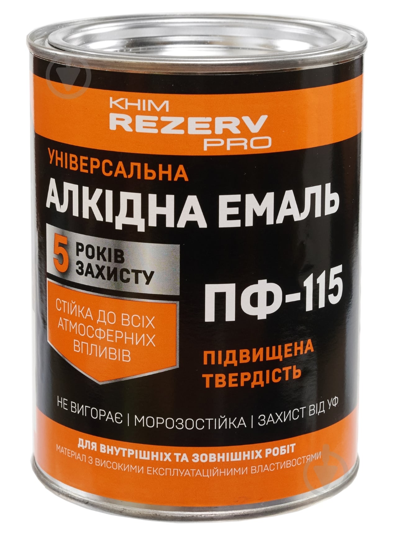 Эмаль алкидная Хімрезерв PRO ПФ-115 черный мат 0,9 кг - фото 1