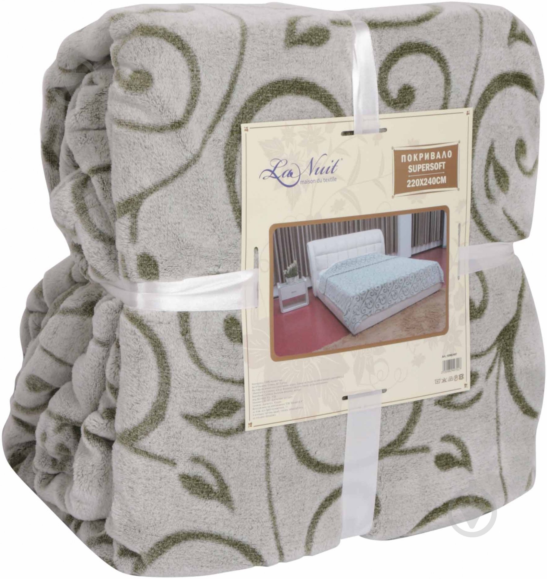 Плед SUPERSOFT Rome 220x240 см зеленый La Nuit - фото 2 Плед SUPERSOFT Rome 220x240 см зеленый La Nuit - фото 2