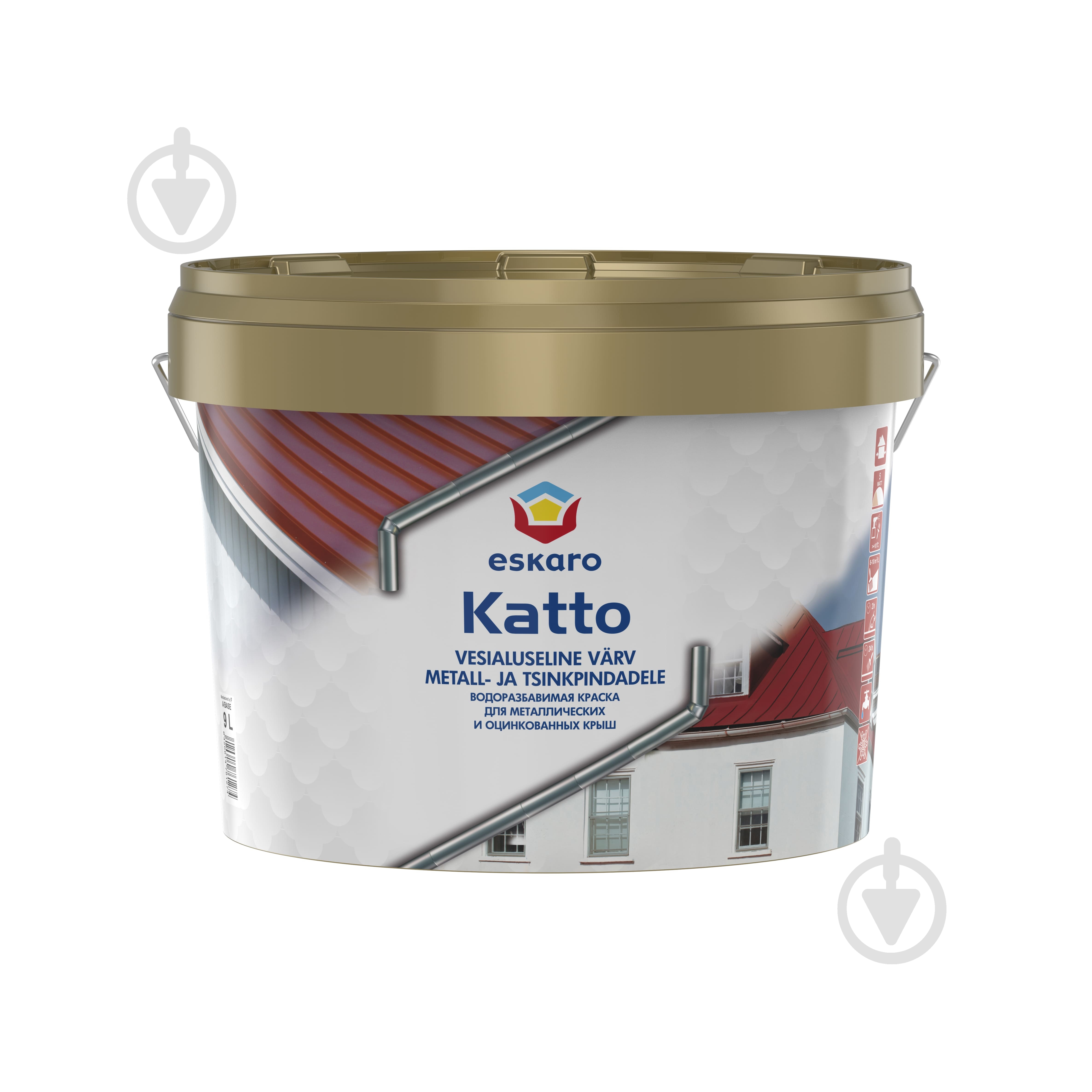 Фарба для дахів Eskaro Kattо Білий мат 9 л 12,1 кг - фото 1