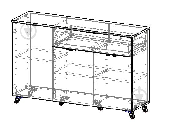 Комод Вісент Скай 3дв+1ш графит /графит супермат - фото 2