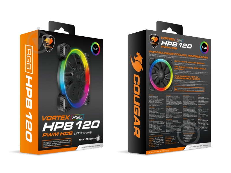 Корпусный кулер Cougar Vortex HPB 120 RGB - фото 4