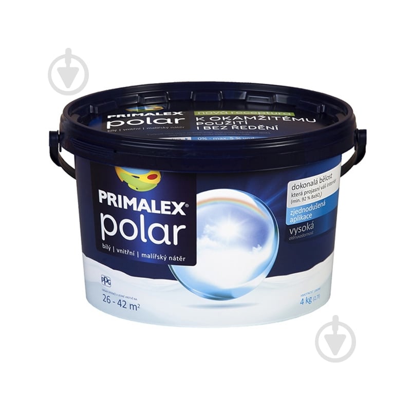 Краска известковая PRIMALEX Polar мат белый 4 кг - фото 1