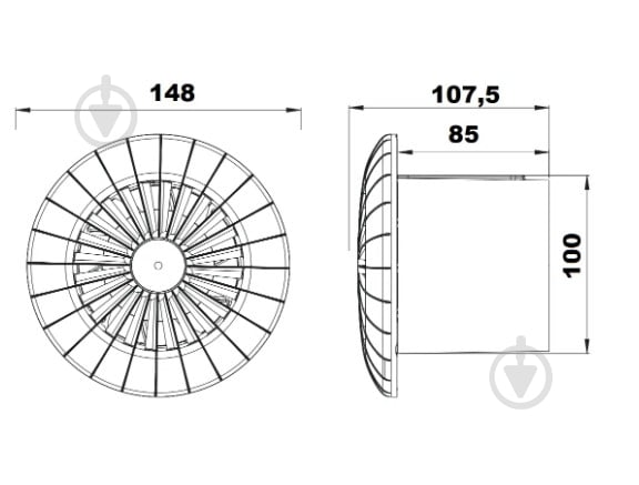 Вытяжной вентилятор AirRoxy на шариковых подшипниках aRid 100 s bb 01-040 - фото 5 Вытяжной вентилятор AirRoxy на шариковых подшипниках aRid 100 s bb 01-040 - фото 5