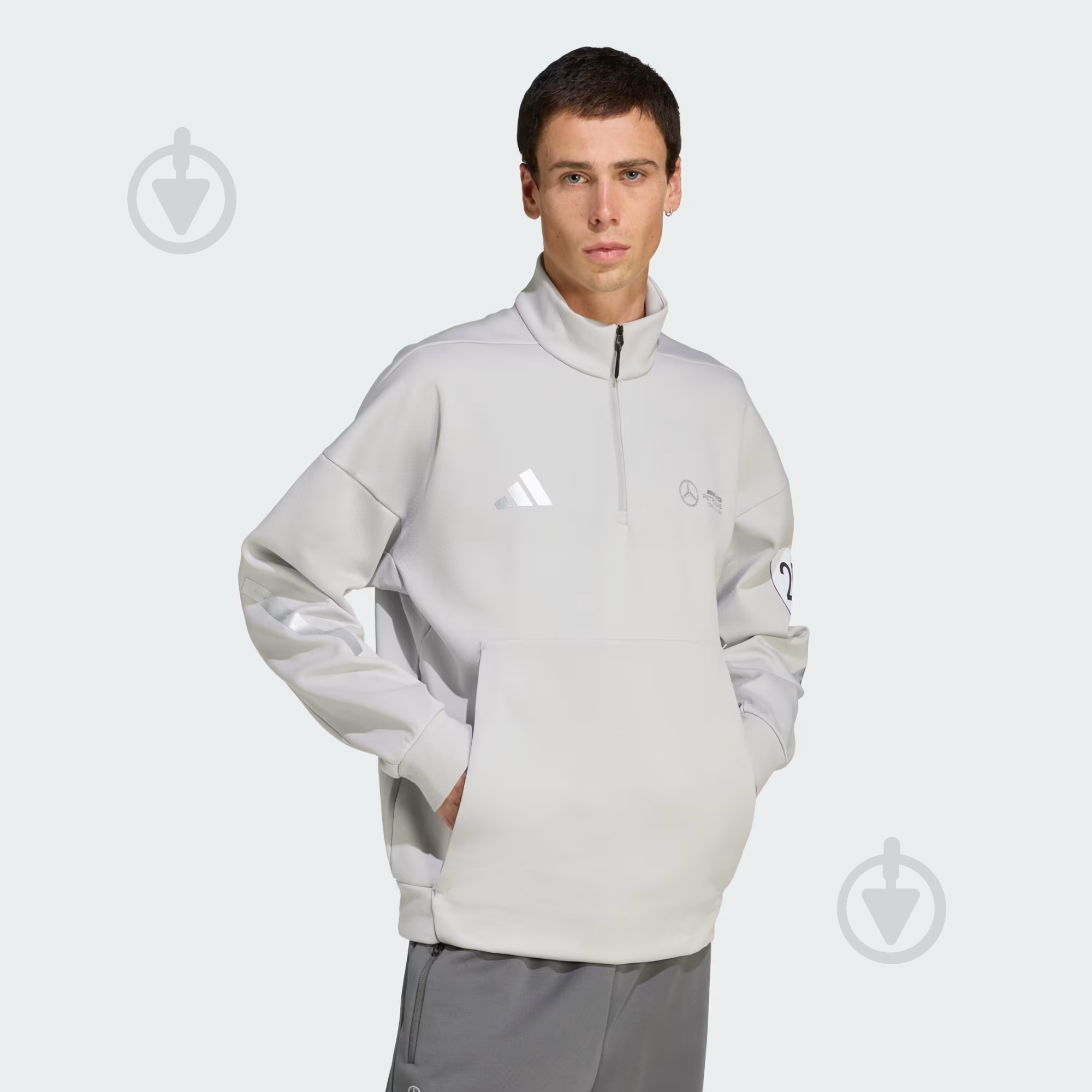 Світшот Adidas MER SIL HZ M JW3477 р.XL сірий - фото 3 Світшот Adidas MER SIL HZ M JW3477 р.XL сірий - фото 3