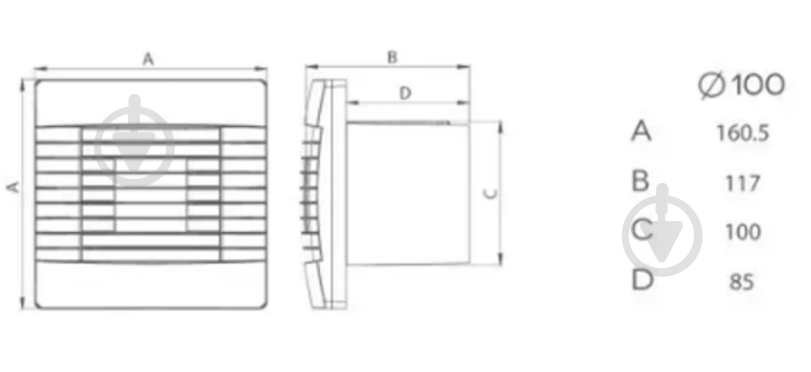 Вытяжной вентилятор AirRoxy pRestige 100 ZG TS (01-027) - фото 8
