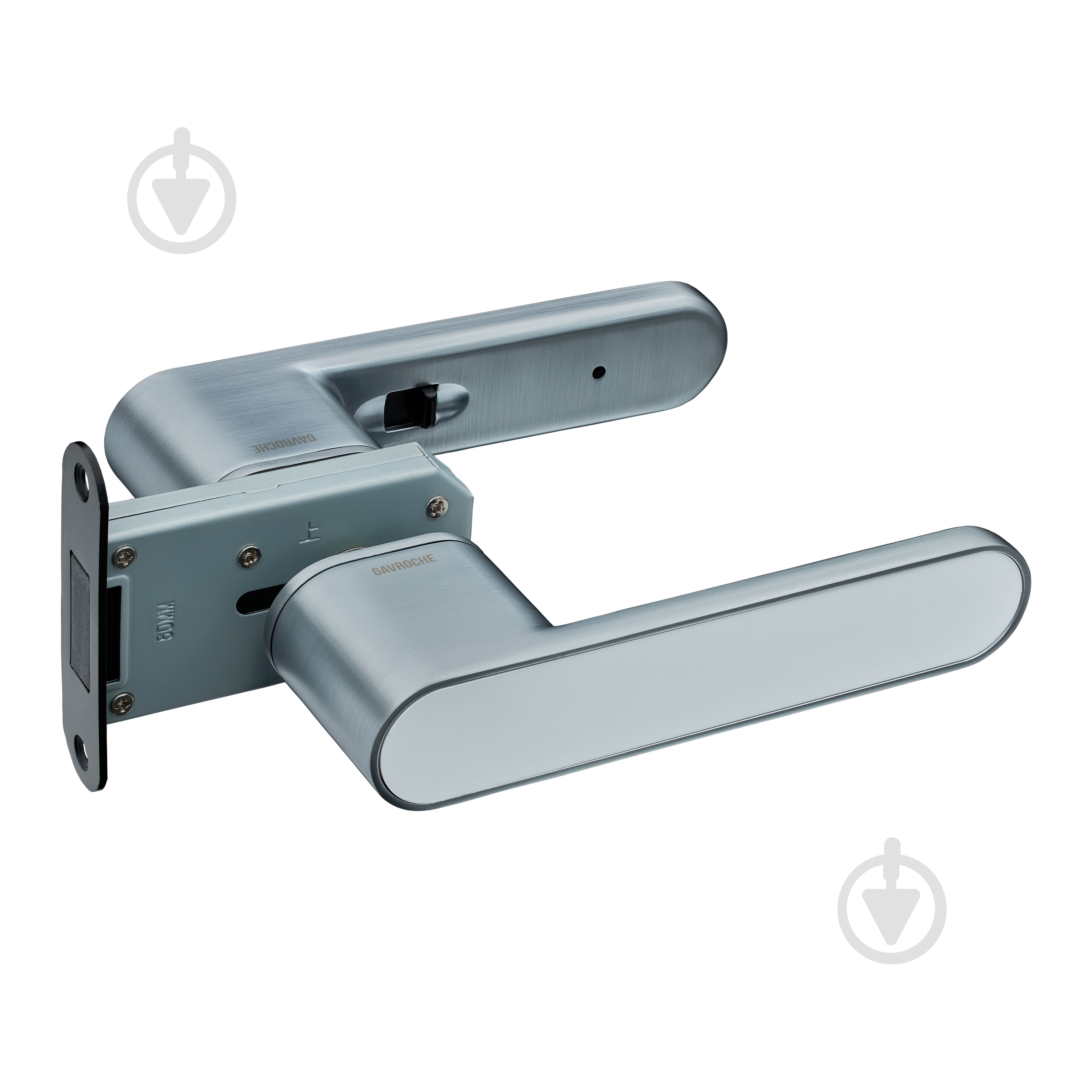 Ручка на розетці Gavroche GRCLICK ОL-1 матовий хром із білим - фото 1 Ручка на розетці Gavroche GRCLICK ОL-1 матовий хром із білим - фото 1