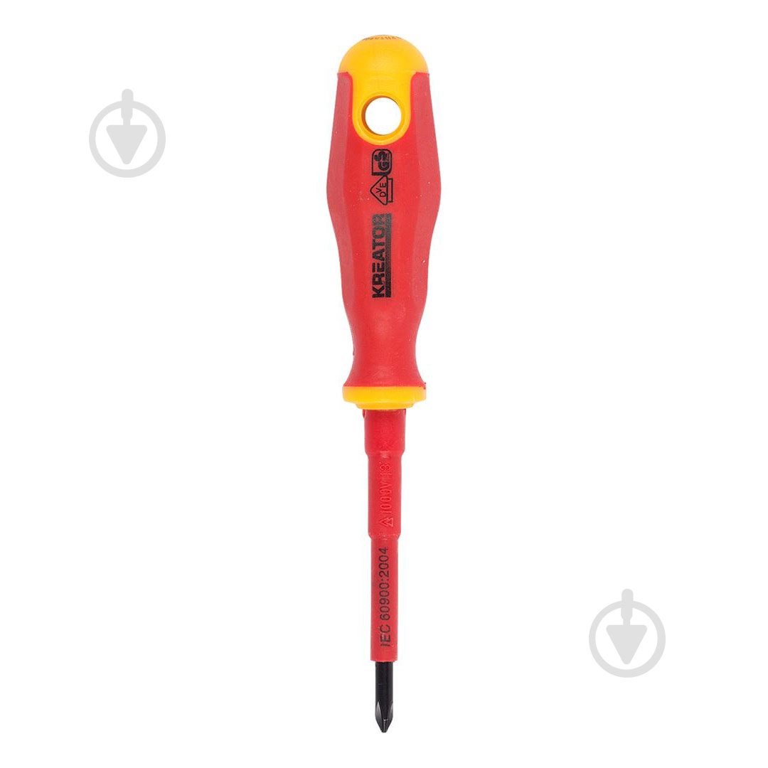 Викрутка Kreator діелектрична хрестова PH1 80 мм KRT402202 - фото 1 Викрутка Kreator діелектрична хрестова PH1 80 мм KRT402202 - фото 1