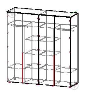 Шкаф Вісент Скай 4дв белая аляска - фото 2