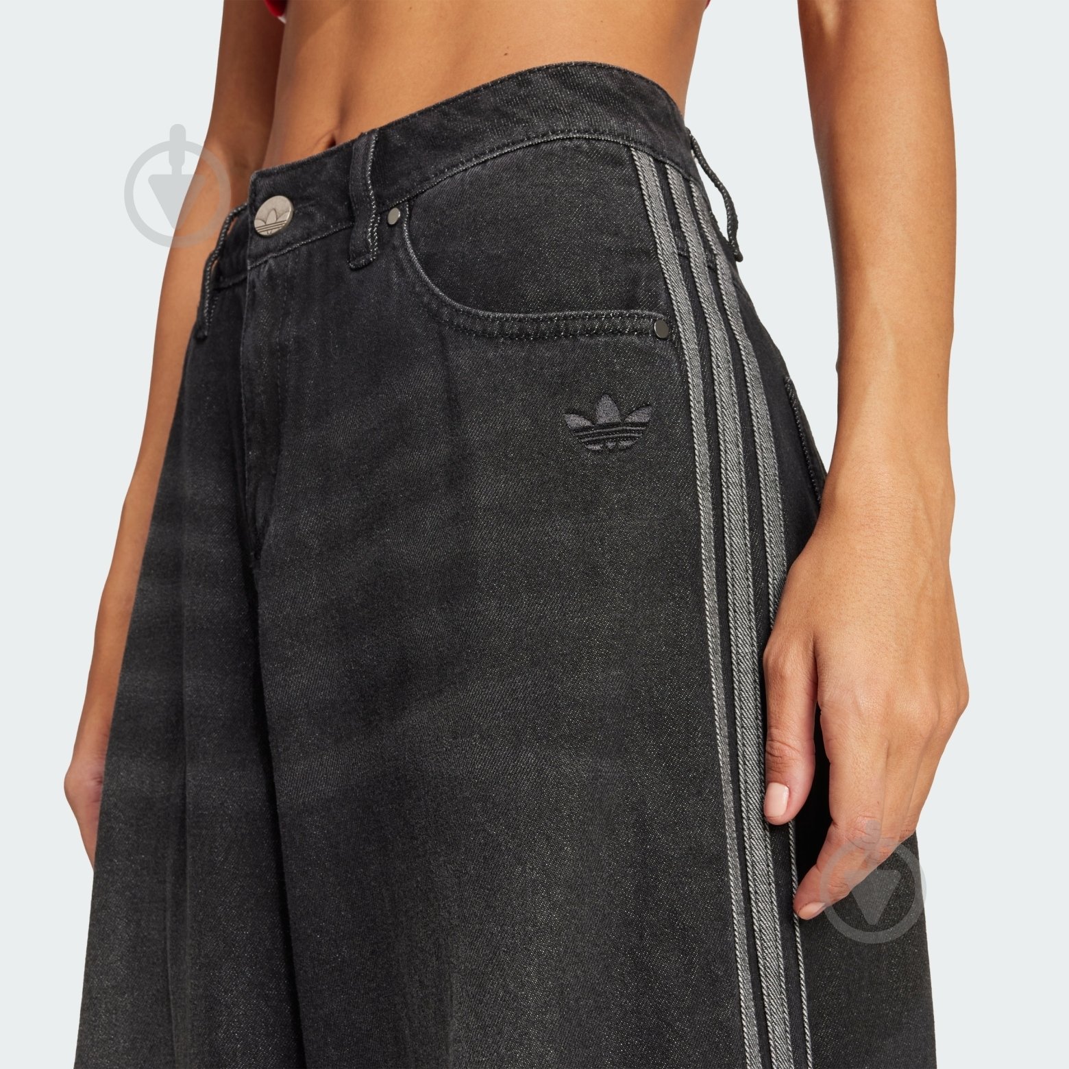 Джинси Adidas DENIM WIDE PANT JV7453 р.26 чорний - фото 3 Джинси Adidas DENIM WIDE PANT JV7453 р.26 чорний - фото 3