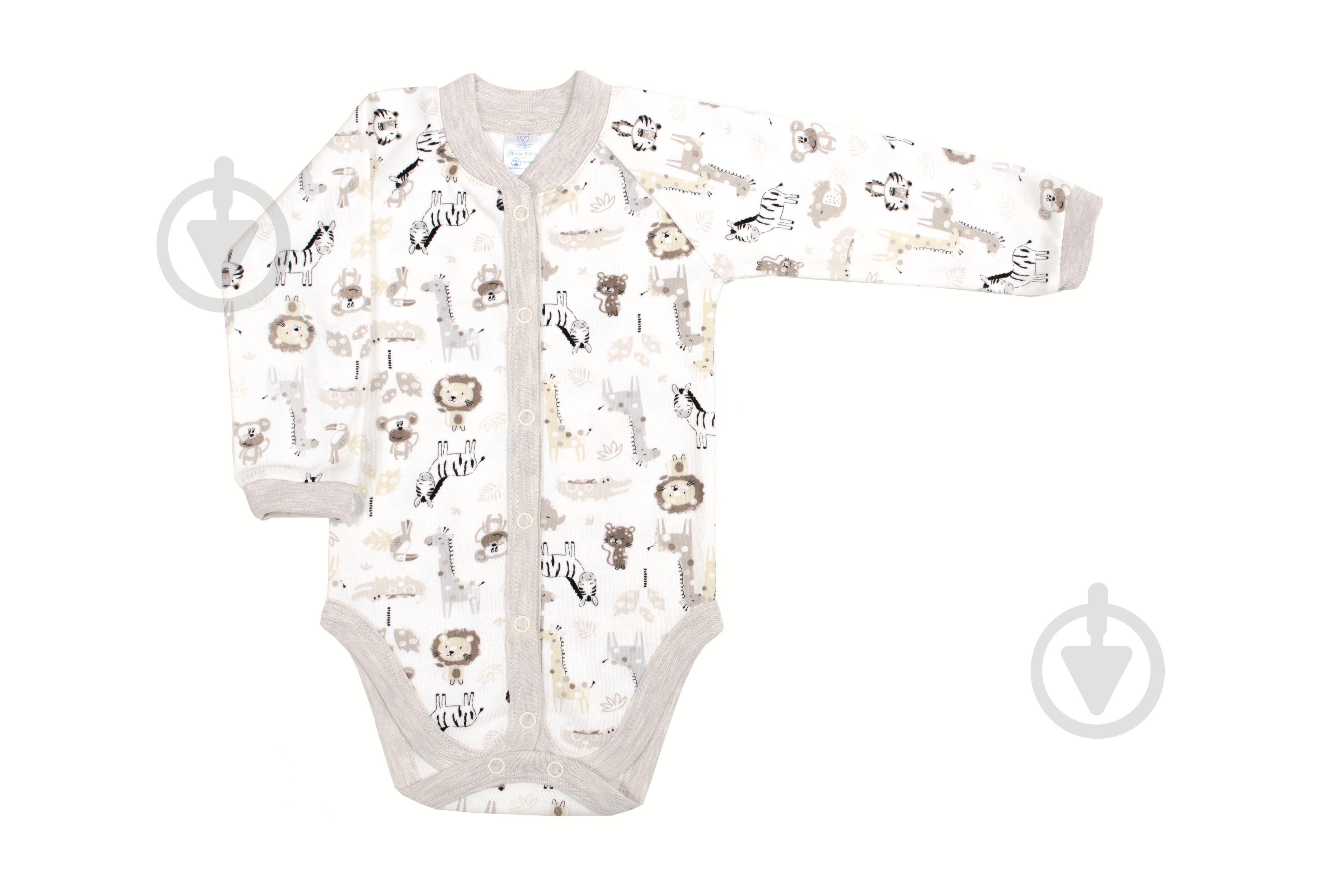Боди унисекс Baby Veres Crazy Zoo р.74 молочный/с принтом - фото 1