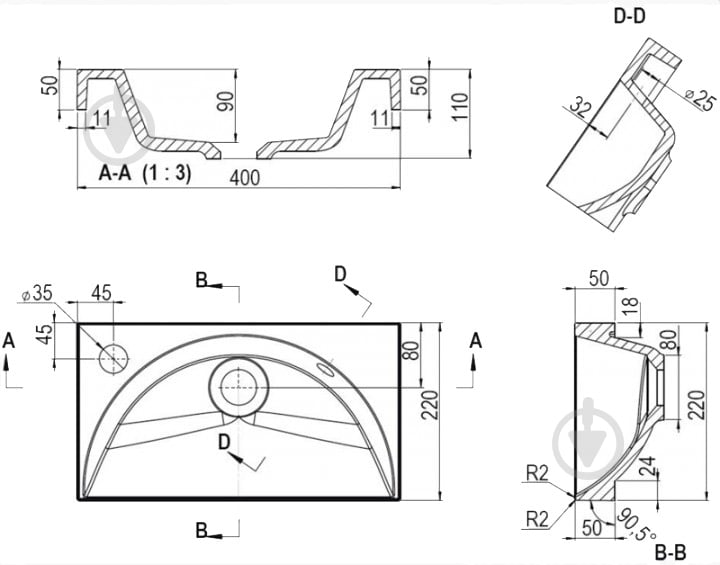 Умывальник Ravak Classic Mini II R - фото 4 Умывальник Ravak Classic Mini II R - фото 4