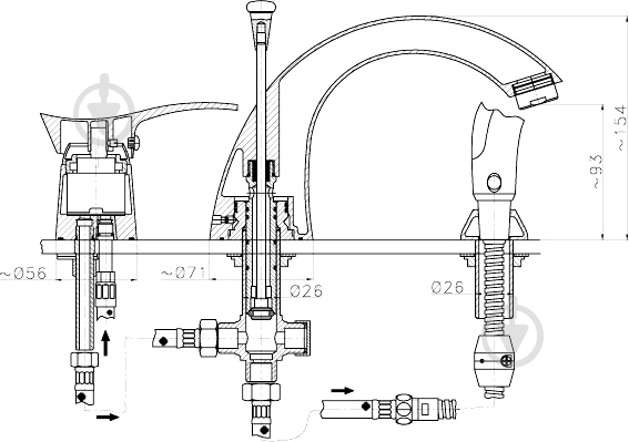Смеситель для ванны Ferro Padwa BTP11A - фото 9