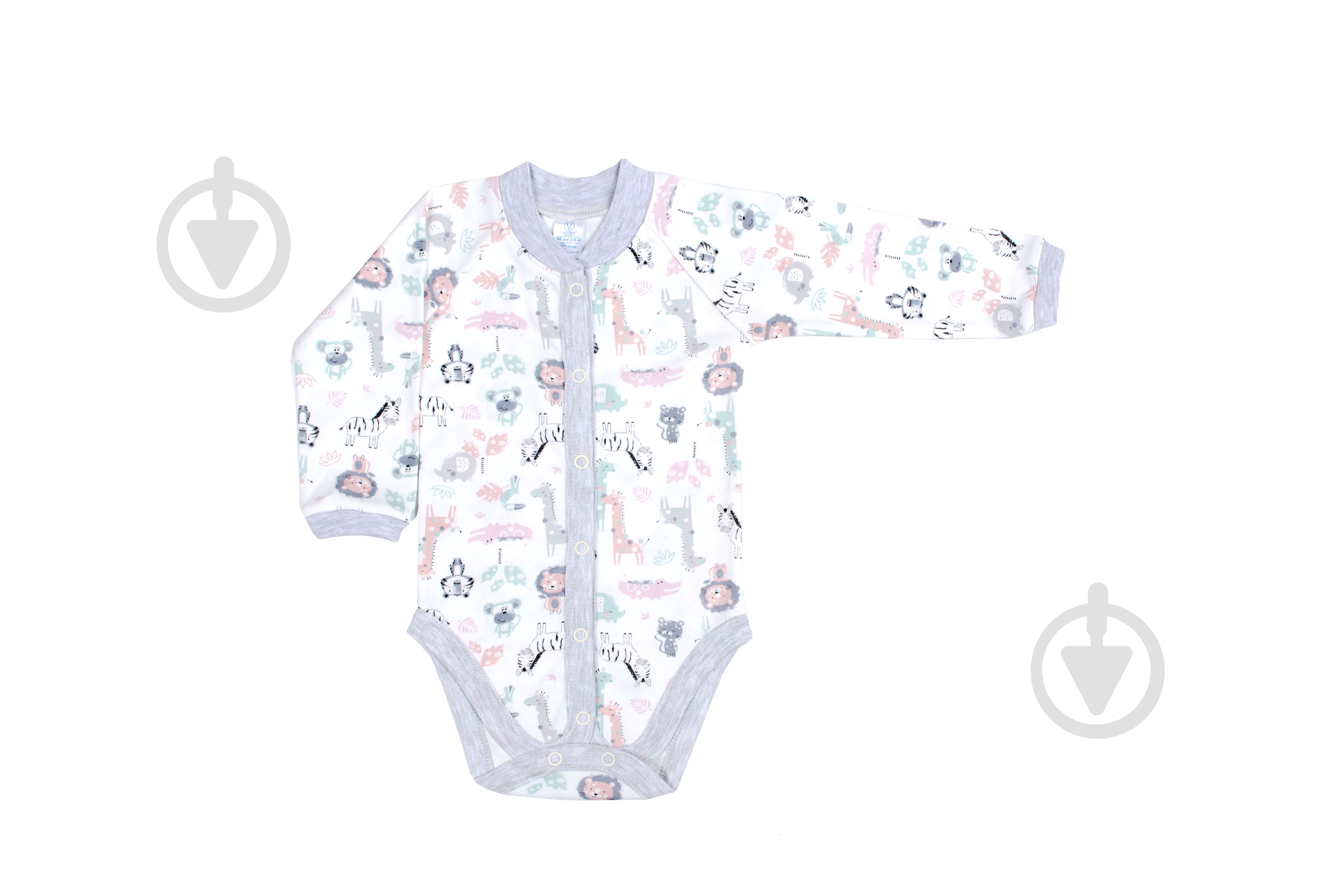 Боди унисекс Baby Veres Crazy Zoo р.68 молочный с рисунком - фото 1