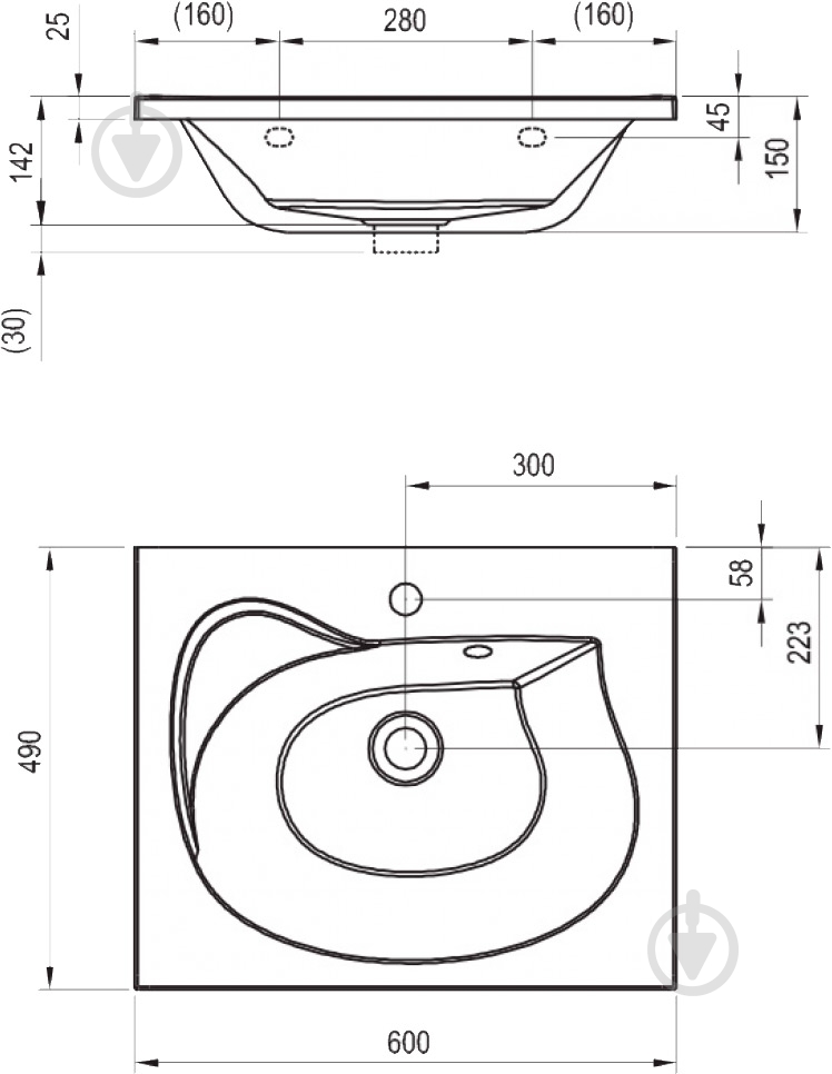 Умывальник Ravak Rosa 60 - фото 4