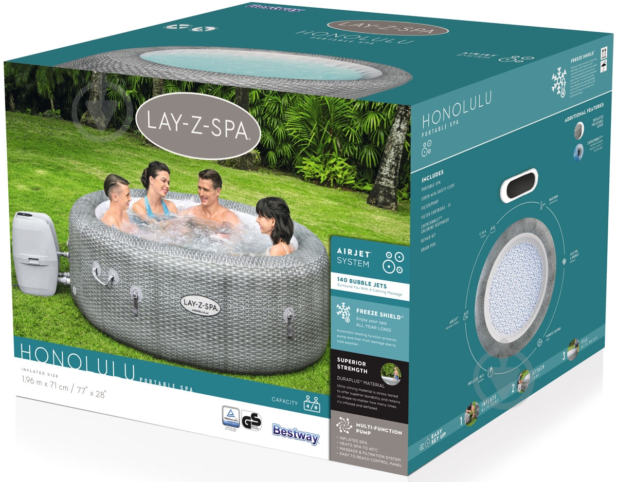 Спа-бассейн Bestway Гонолулу 196х71 см - фото 8 Спа-бассейн Bestway Гонолулу 196х71 см - фото 8