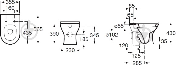 Чаша унитаза ROCA Nexo A347615000 - фото 2 Чаша унитаза ROCA Nexo A347615000 - фото 2