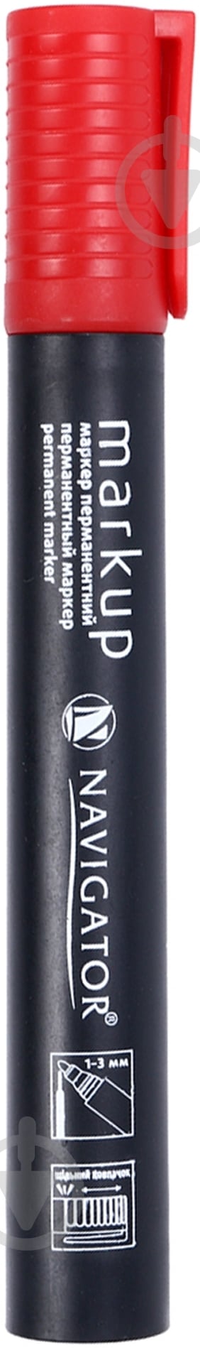 Маркер перманентный Navigator Markup 1-3 мм 73904-NV красный - фото 2