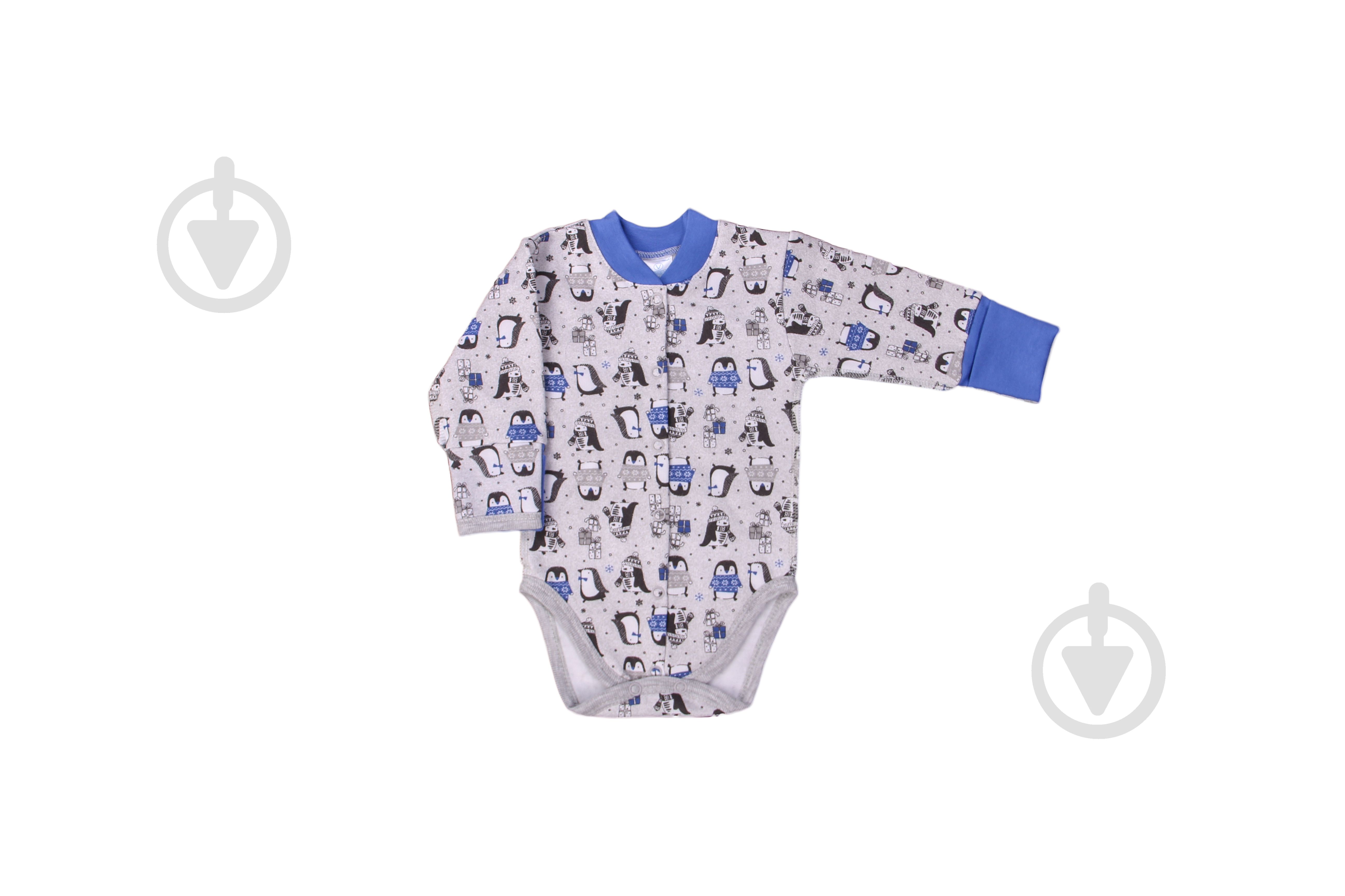Боді для хлопчика Baby Veres Penguins р.62 сірий із малюнком - фото 1