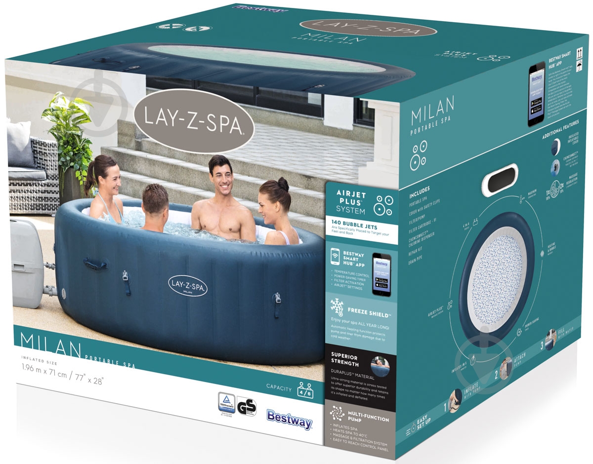 Спа-бассейн Bestway Милан 196х71 см - фото 8