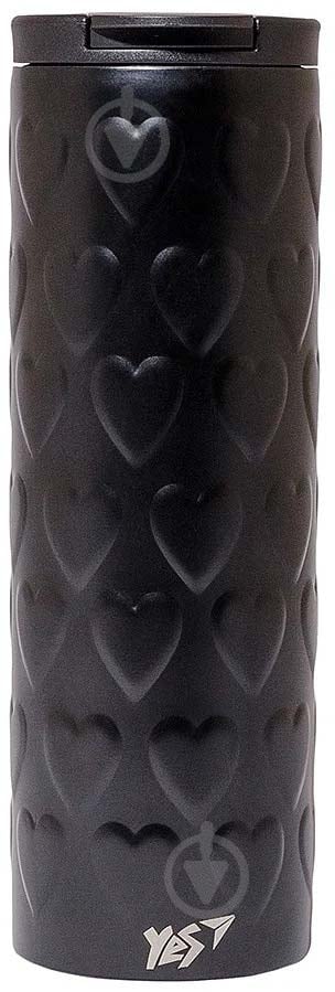 Термочашка YES Black Heart 420 мл 707335 - фото 1