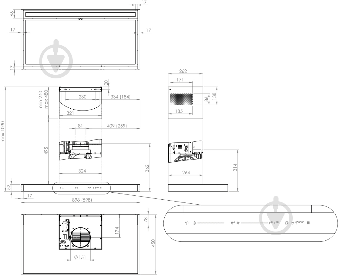 Вытяжка Gorenje WHT653S1XBG - фото 6 Вытяжка Gorenje WHT653S1XBG - фото 6