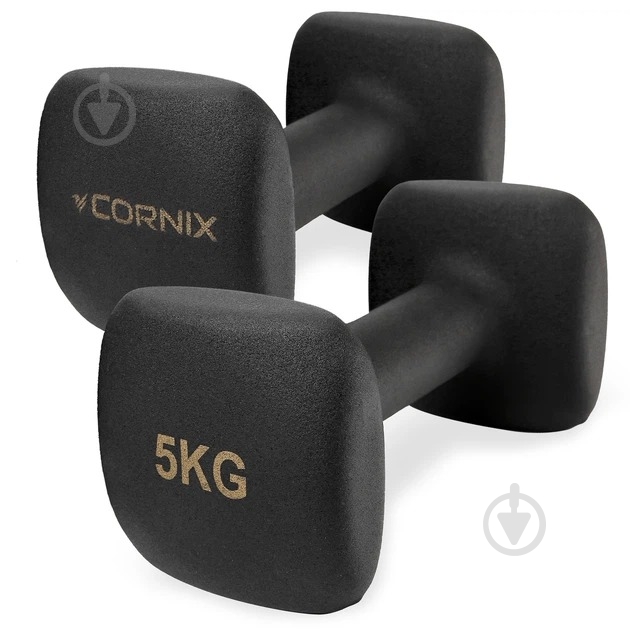 Гантели Cornix Square 2 x 5 кг XR-0410 черный - фото 1