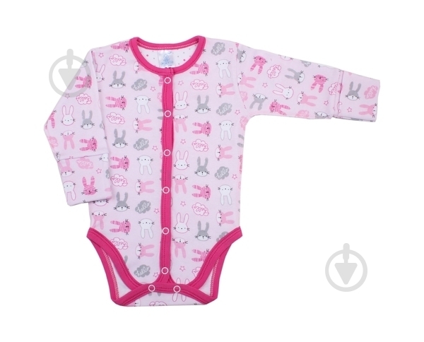Боди для девочки Baby Veres Hello Bunny р.62 розовый с рисунком - фото 1