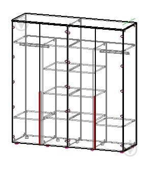 Шкаф Вісент Скай 4дв графит - фото 2 Шкаф Вісент Скай 4дв графит - фото 2