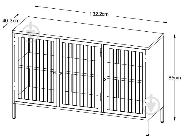 Вітрина Unique Furniture BRONCO 2д 850х1320х400 мм винно-червоний / 44580300 - фото 8