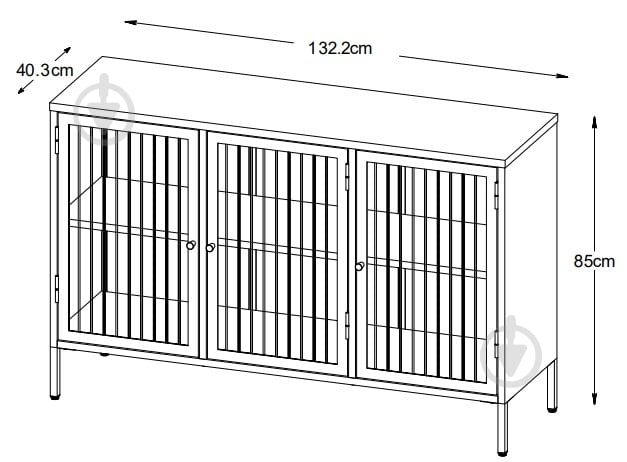 Вітрина Unique Furniture BRONCO 2д 850х1320х400 мм чорний / золотий / 44580600 - фото 7 Вітрина Unique Furniture BRONCO 2д 850х1320х400 мм чорний / золотий / 44580600 - фото 7