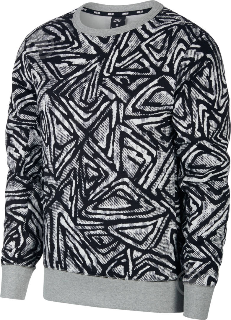 Світшот Nike M NK SB CREW AOP BV8348-010 р. XS чорний - фото 1
