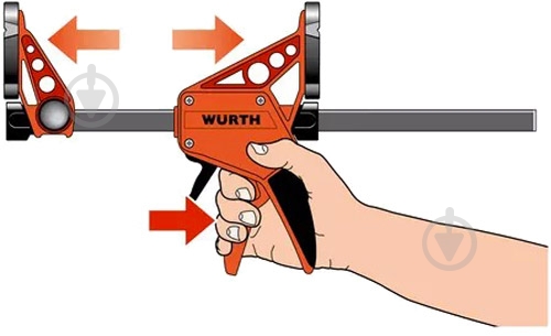 Струбцина WURTH одноручна 300MM 0714662300 - фото 4 Струбцина WURTH одноручна 300MM 0714662300 - фото 4